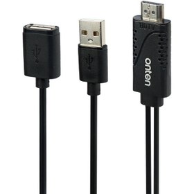 تصویر مبدل USB به HDMI اونتن مدل USB(Female) to HDMI cable Palastic shell OTN-7562S 