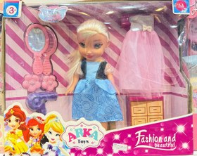 تصویر عروسک فروزن با لباس عروس و ایینه 