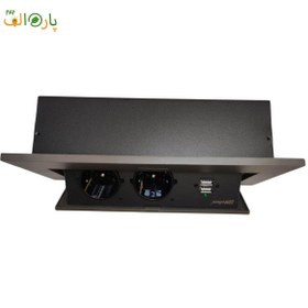 تصویر پریز کابینتی ملونی مدل10017 دوخانه + usb 