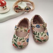 تصویر ست پاپوش و هدبند نوزادی دخترانه مدل بهار سایز ۱۱ سانت 