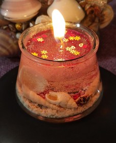 تصویر شمع ژله ای عروس صدف دریایی صورتیdi/so - صورتی candle_panah