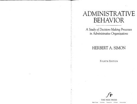 خرید و قیمت دانلود کتاب Administrative Behavior 4th | ترب