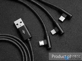تصویر کابل تبدیل USB به Iphone Lightning و Type C و Micro USB اوریکو H3S-12 