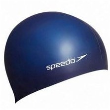 تصویر کلاه شنا آبی مردانه و زنانه سیلیکون صاف 8 اسپیدو SPEEDO 