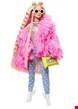 تصویر عروسک باربی فانتزی Mattel Barbie® Extra Puppe (blond) mit flauschiger rosa Jacke, inkl. Haustier 