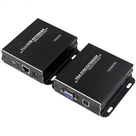 تصویر افزايش VGA و USB روی شبکه 300 متری با ریموت لیمستون LimSton VGA USB KVM Extender W/IR 300M