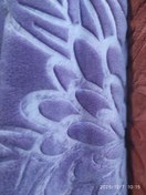 تصویر پتو گلبافت طرح گل برجسته تک رنگ زیتونی - دونفره Golbaft