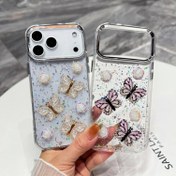 تصویر کاور شفاف شاین پروانه‌ای 3D آیفون iPhone 17 Pro Max | قاب فانتزی لوکس با بدنه فوق‌محکم، لبه تقویت‌شده و محافظ حرفه‌ای لنز - صورتی قاب شفاف شاین آیفون 16 و 17 پرو مکس | طرح پروانه برجسته سه‌بعدی با کیفیت پریمیوم