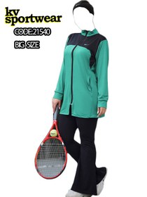 تصویر ست مانتو شلوار دمپا بوت کات ورزشی زنانه NIKE کد 003 NIKE womens sports coat pants flip flops boot cut code 003