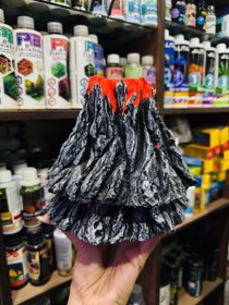 تصویر ماکت تزئینی اکواریوم طرح اتشفشان 