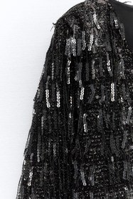 تصویر پیراهن مجلسی مینی اسکویین برند زارا ا SEQUINNED MINI HESSIAN DRESS WITH FRINGING SEQUINNED MINI HESSIAN DRESS WITH FRINGING