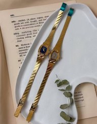 تصویر ساعت مچی زنانه طرح دستبندیFENCCI مستطیل (سری طلایی) 