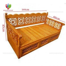 تصویر تخت سنتی چوبی 60*160 کد 150 