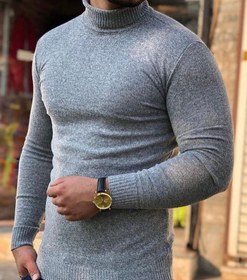 تصویر پلیور یقه اسکی - سرمه ای 