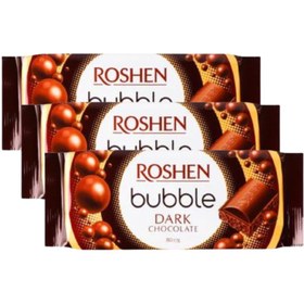 تصویر شکلات تلخ حبابی روشن | Roshen bubble Dark Chocolate شکلات و فرآورده های کاکائویی Roshen Lacmi 80 گرم