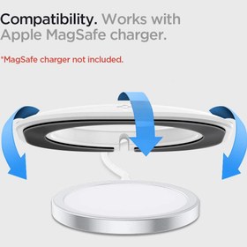 تصویر کاور پد شارژر مگ سیف اسپیگن (Spigen Mag Fit Designed for MagSafe Charger Pad Case White) 