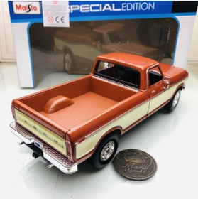 تصویر Maisto جدید - 1979 فورد F-150 پیکاپ قهوه ای کرم 1:18 Scale Maisto Speciel Edition نام تجاری 090159314622-02 