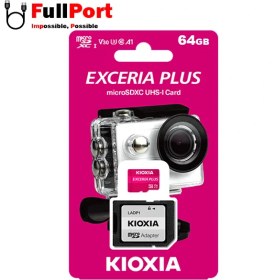 تصویر مموری کارت کیوکسیا مدل LMPL1M064GG2 Class10-U3 100MB/s با ظرفیت 64 گیگابایت KIOXIA EXCERIA PLUS microSD Memory Card LMPL1M064GG2 Class10-U3 100MB/s 64GB