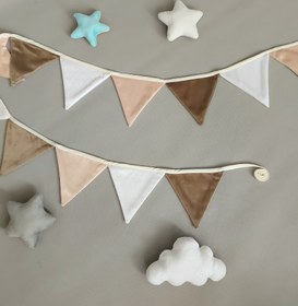 تصویر ریسه مثلثی رنگ نود آویز اتاق کودک nursery bunting triangle flag
