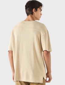 تصویر تی‌شرت آستین کوتاه لی کوپر با یقه گرد و طرح راه‌راه برند lee cooper Lee Cooper Ribbed Crew Neck T-shirt with Short Sleeves