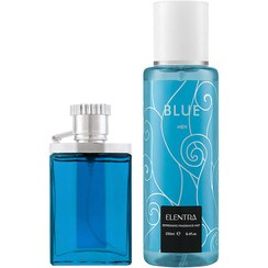 تصویر عطر جیبی مردانه مدل Desire Blue به همرا بادی اسپلش مدل Blue حجم 250 میلی لیتر النترا Elentra Tiny Desire Blue Parfum For men And Body Splash Elentra Blue