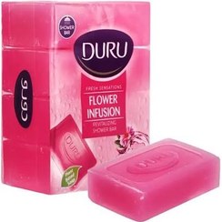 تصویر صابون قالبی دورو صورتی رایحه گل های بهاری 