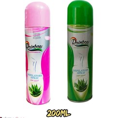 تصویر اسپری موبر بدن رینبو حاوی حصاره(آلوئه‌ ورا،گل رز)200ml Rainbow Hapi Hesare body hair spray (aloe vera) 200ml