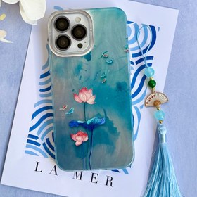 تصویر قاب نیلوفر آبی با آویز 