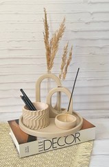 تصویر ست دکوری مینیمال سنگ مصنوعی کد5 - سفید 