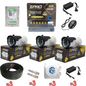تصویر پکیج ۳ عددی دوربین مداربسته اسپرو (S-PRO) با قابلیت تشخیص چهره و دید در شب رنگی 