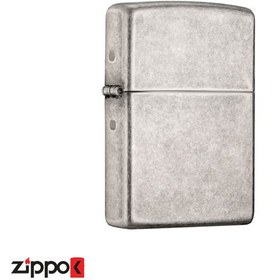 تصویر فندک اورجینال بنزینی زیپو مدل Zippo Classic Antique Silver Plate 121FB-ANTIQUE FNSH/ANTQ SVR PL