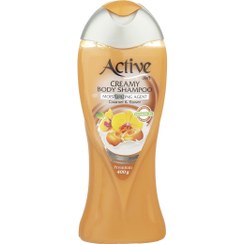 تصویر شامپو بدن کرمی اکتیو (Active) مدل Caramel & Flower وزن 400 گرم حجم شامپو بدن