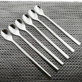 تصویر قاشق شربت خوری 6 نفره ناب استیل طرح فلورانس مات (6 پارچه) NabSteel Florence Steel-Matte Iced-Tea Spoon 6 Pcs