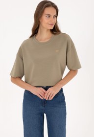 تصویر تیشرت زنانه خاکی روشن یو اس پولو 