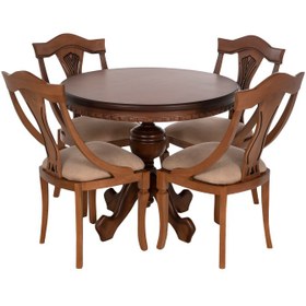 تصویر میز و صندلی ناهار خوری شرکت اسپرسان چوب مدل Sm41 - سفید 