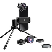 تصویر لنز 5 تایی گوشی موبایل با سه پایه لی کیو آی Lieqi LQ-185 5in1 Lens 