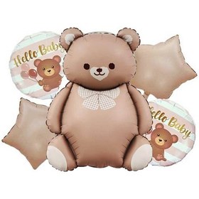 تصویر بادکنک فویلی 5 تکه تدی 