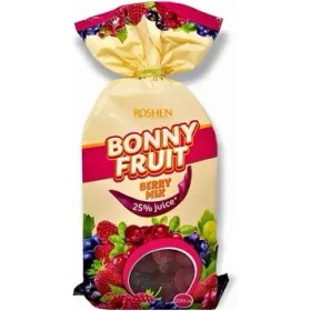 تصویر پاستیل شکری بانی فروت روشن طعم مخلوط انواع توت ها 200 گرم Roshen Bonny Fruit sugar pastille with mixed berry flavor 200gr