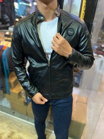 تصویر کت چرم مشکی مردانه ا Sports Leather Jacket Sports Leather Jacket