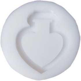 تصویر قالب سیلیکونی رزین شیکر شیشه عطر طرح قلب 