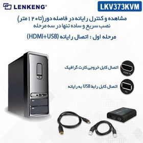 تصویر توسعه دهنده کی وی ام HDMI لنکنگ مدل Lenkeng HDMI Extender LKV373KVM-RX 