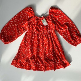 تصویر پیراهن مجلسی بچه گانه گل گلی قرمز PRIMARK 