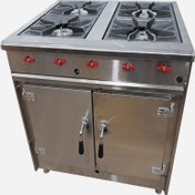 تصویر اجاق گاز صنعتی ۴ شعله فر دار بزرگ 