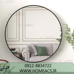 تصویر آینه دکوراتیو گرد فلزی مدل MF1 