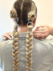 تصویر دم اسبی بافت حلقه ای - مشکی 