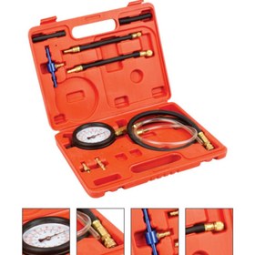 تصویر کیت تست فشار بنزین همراه با سوپاپ اطمینان برند تاپکس Gasoline pressure test kit with Topex brand safety valve