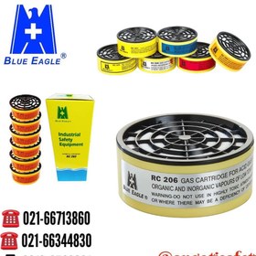 تصویر فیلتر شیمیایی ماسک نیم صورت بلو ایگل BLUE EAGLE RC 206 Face mask filters blue eagle rc 206