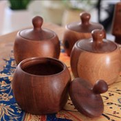 تصویر خرید قندان چوبی گرد زیبا و چشم نواز 