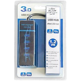 تصویر هاب 4 پورت USB 3.0 طول 1.2 متر USB HUB 4PORT USB3.0 1.2M
