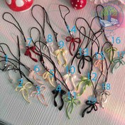 تصویر آویز موبایل/فون چارم فلزی فانتزی کیوت پینترستی پاپیون رنگی 